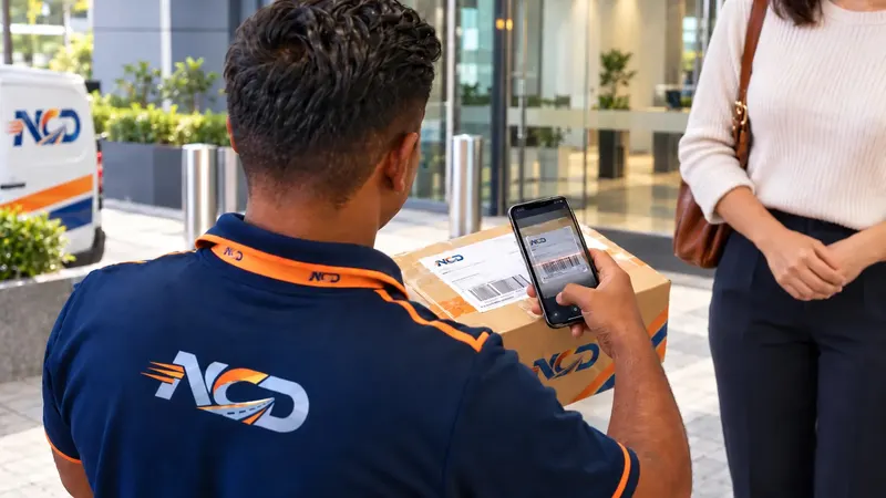 Recipient signing for a sealed document delivered by secure courier