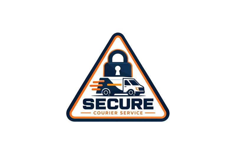 Secure courier service badge: a padlock above an NCD delivery van
